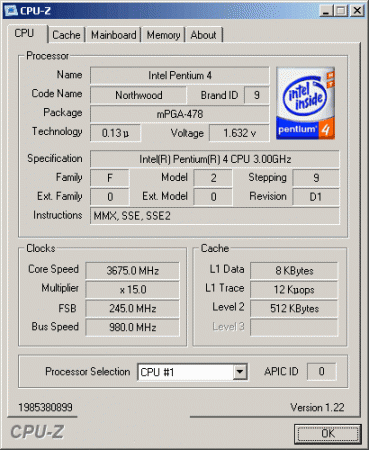 Разгон Intel Pentium 4 3.0 ГГц (Northwood) 