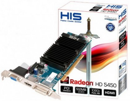 Видеокарта Radeon HD 5450 с интерфейсом PCI
